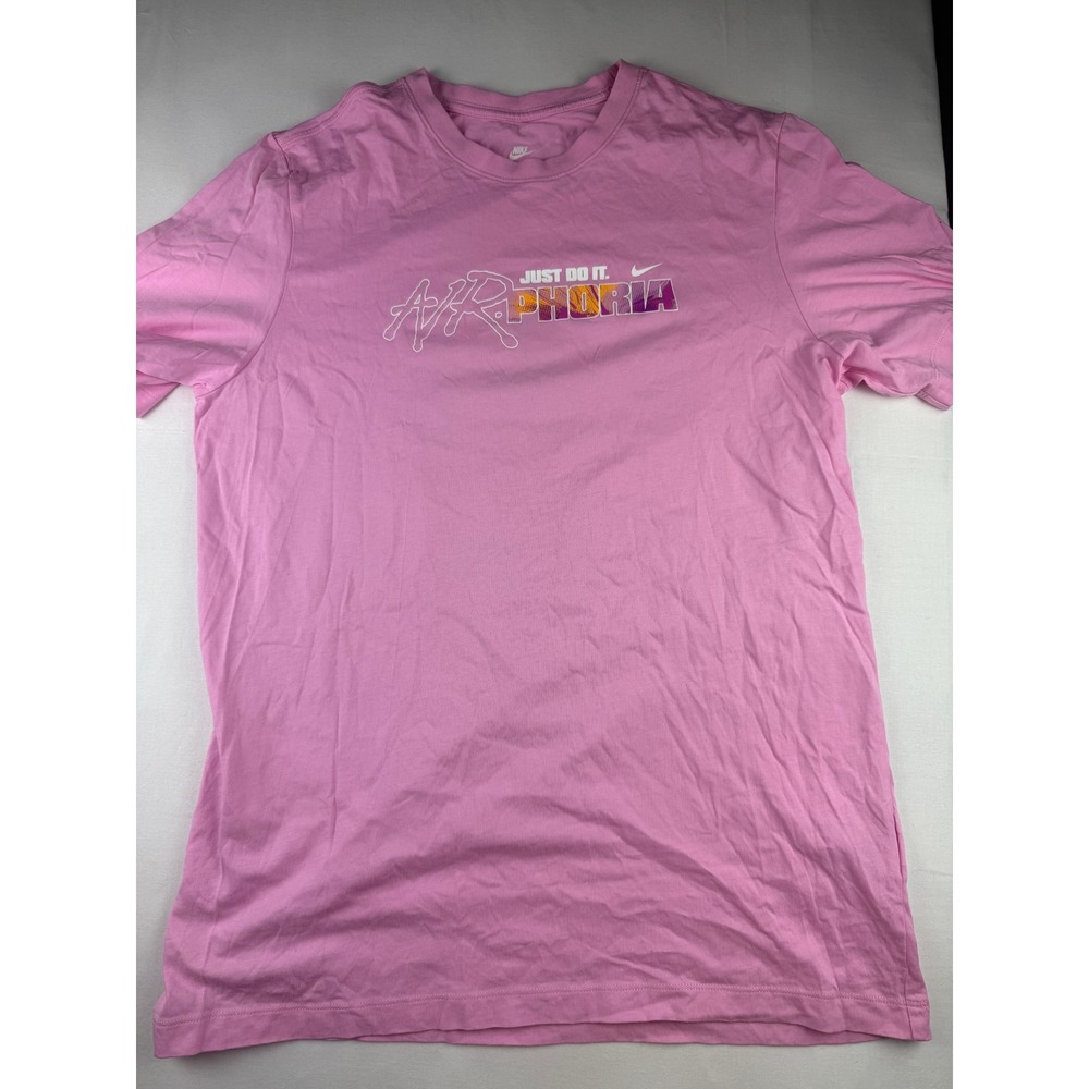 Nike T-Shirt Large Pink Airphoria Just Do It Graphic Tee Short Sleeve